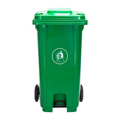 Педальны высокі смеццевы бак з коламі